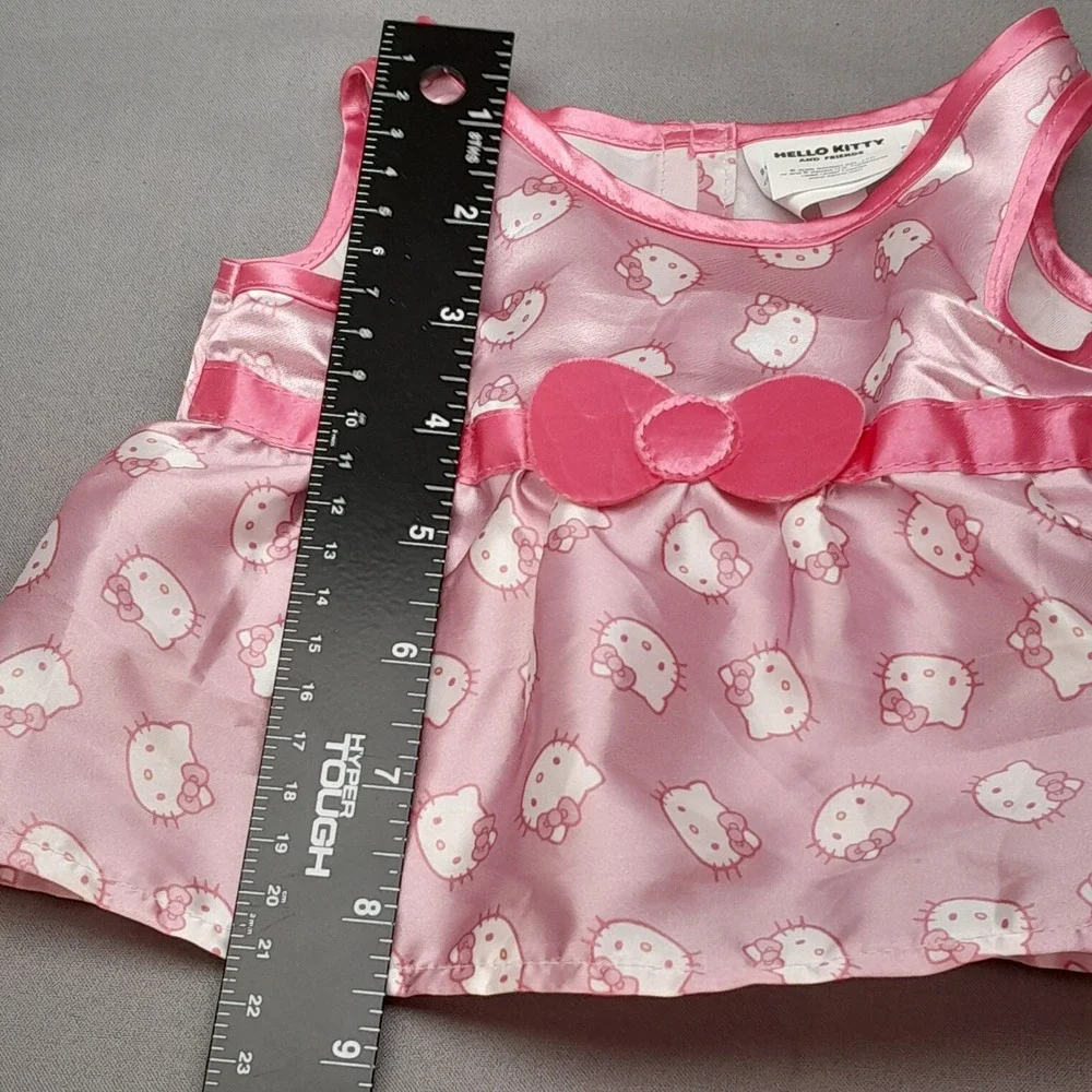 Build-A-Bear Hello Kitty Pink Satin Doll Dress Bow Accent Sanrio Plush Outfit